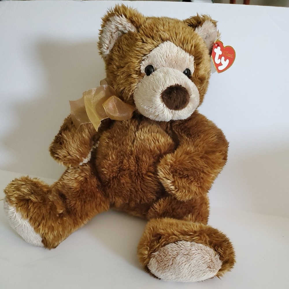 Ty Classic Golden Brown Teddy Bear Plush - Griddles